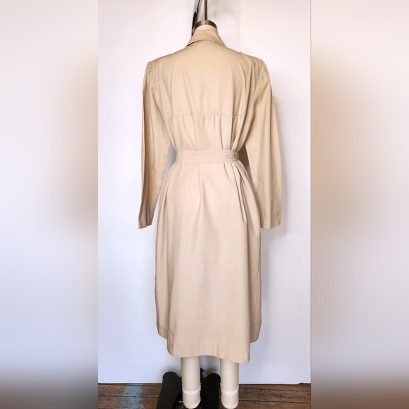 Vintage Trench Coat 70s by Julie Miller of California - Spy Coat - Beige XS S M - Picture 9 of 13